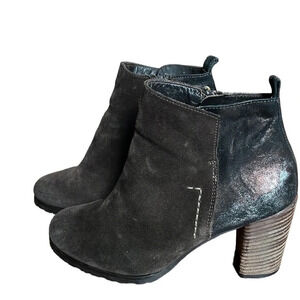 PAUL GREEN Metallic Leather Rockin Ankle Booties Sz 4UK=6.5US